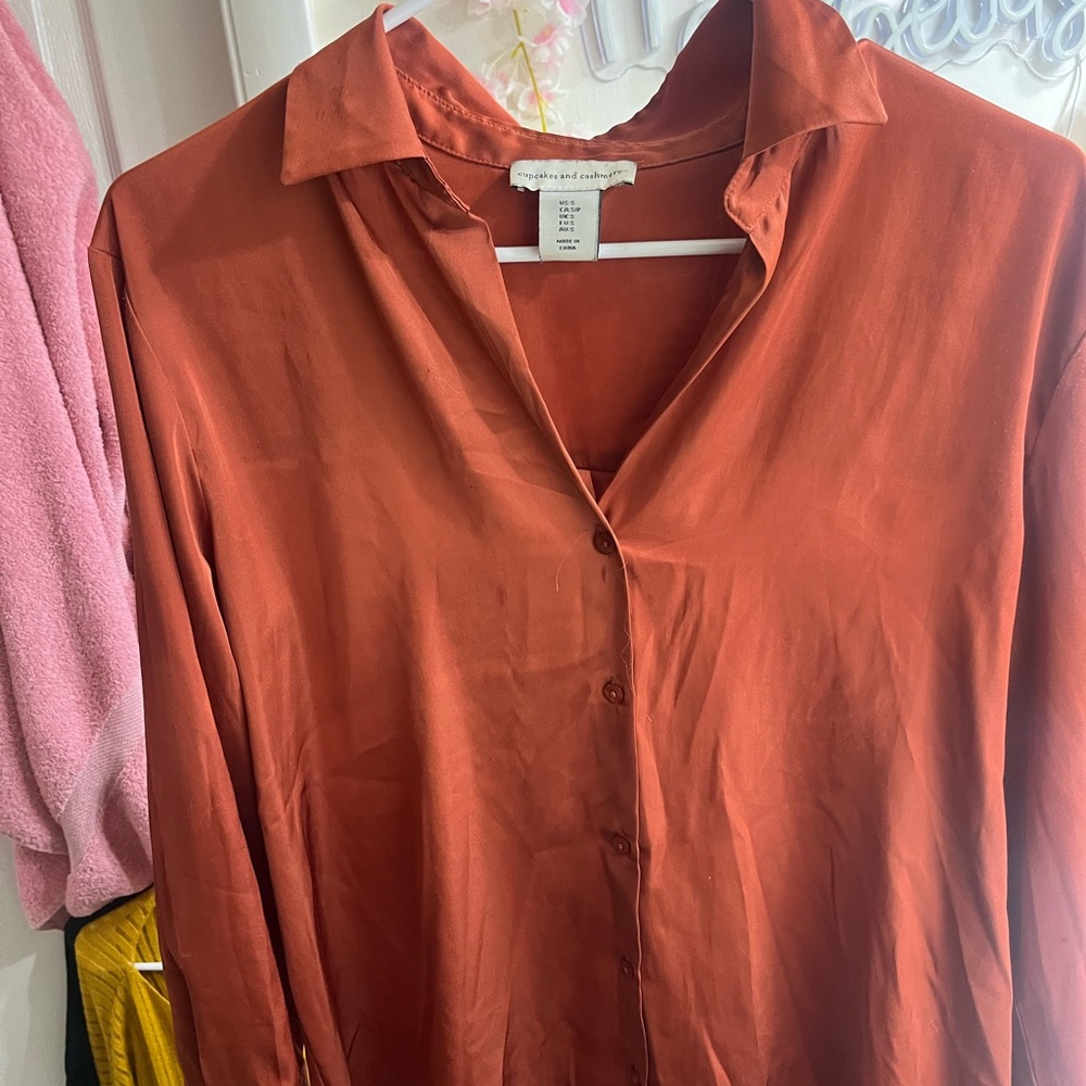 Madewell Rust Button-Up Blouse